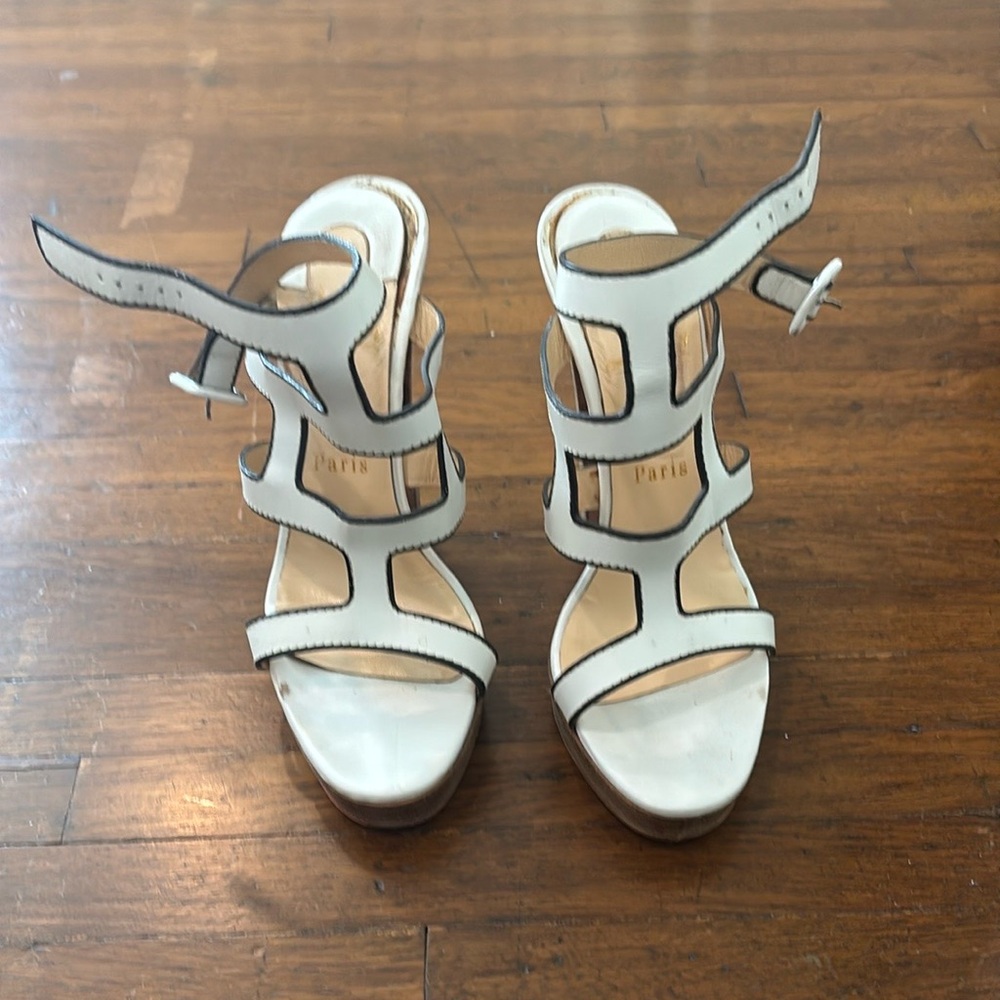Christian Louboutin White Strappy Sandals